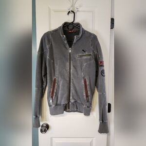 Vintage Puma Men's Gray Jacket